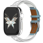 xDfind 蝴蝶不鏽鋼混合真皮錶帶，適用於 Apple Watch 42 / 44 / 45 / 46 / 49mm，適用於 Apple Watch 38 / 40 / 41 / S11 42mm