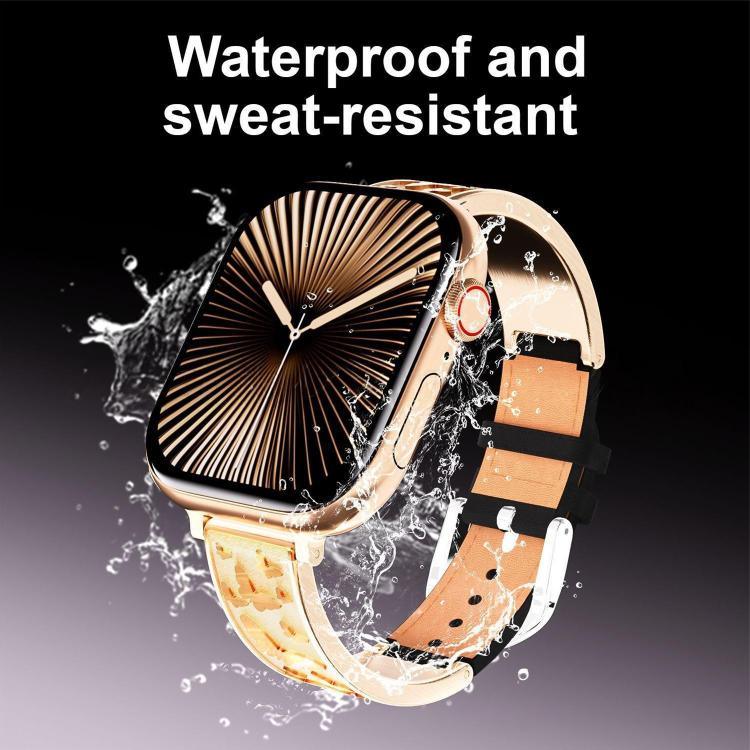 xDfind 蝴蝶不鏽鋼混合真皮錶帶，適用於 Apple Watch 42 / 44 / 45 / 46 / 49mm，適用於 Apple Watch 38 / 40 / 41 / S11 42mm