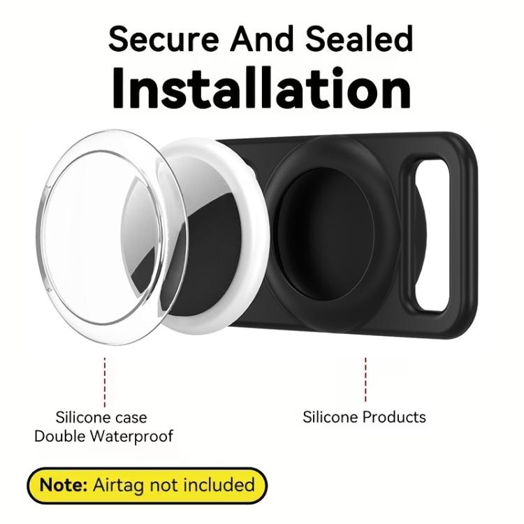 xDfind 矽膠寵物項圈追蹤器透明 PC 保護殼，適用於 AirTag 第二代 / AirTag 第一代