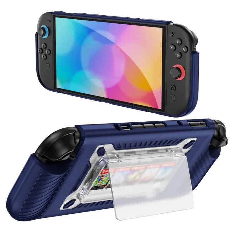防滑紋理TPU混合PC遊戲主機保護殼，帶卡槽，適用於Nintendo Switch 2