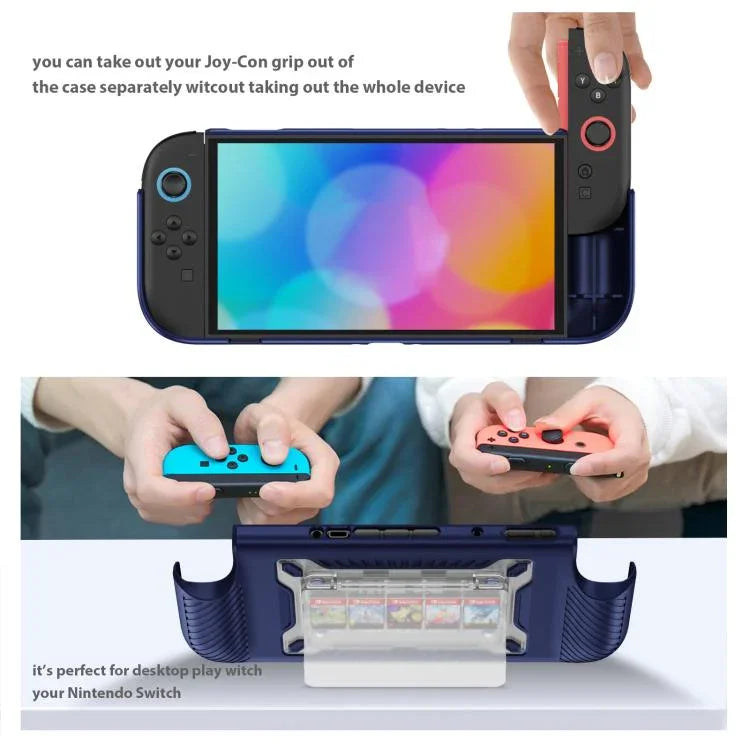 防滑紋理TPU混合PC遊戲主機保護殼，帶卡槽，適用於Nintendo Switch 2