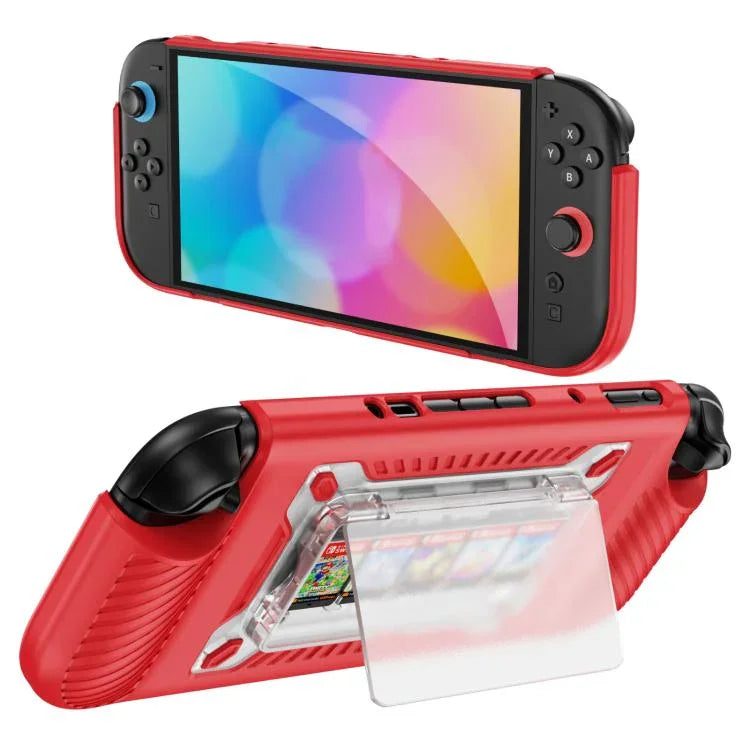 防滑紋理TPU混合PC遊戲主機保護殼，帶卡槽，適用於Nintendo Switch 2