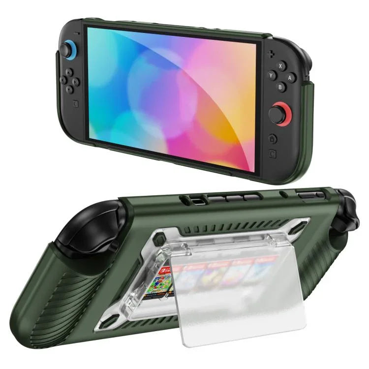 防滑紋理TPU混合PC遊戲主機保護殼，帶卡槽，適用於Nintendo Switch 2