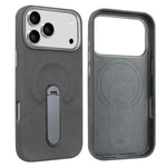 VIETAO麂皮MagSafe PU皮革手機殼附支架，適用於iPhone 17 Pro Max、iPhone 17 Pro、iPhone 17、iPhone Air