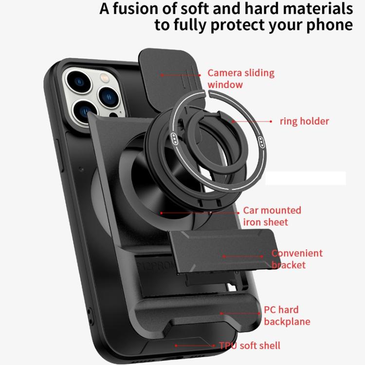 鏡頭滑動窗多功能磁吸防震手機殼，適用於 iPhone 13 Pro Max，適用於 iPhone 13 Pro，適用於 iPhone 12 Pro Max，適用於 iPhone 11 Pro Max，適用於 iPhone 11