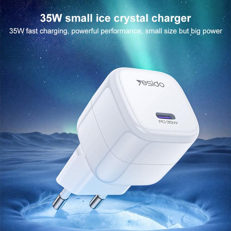 Yesido YC103 PD 35W Type-C 迷你冰塊快充充電器，歐規插頭