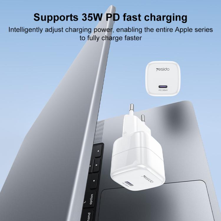 Yesido YC103 PD 35W Type-C 迷你冰塊快充充電器，歐規插頭