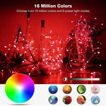 RGB USB LED銅線燈串節日裝飾燈串藍牙手機APP控制，2米20燈，5米50燈，10米100燈，12米120燈，15米150燈，20米200燈