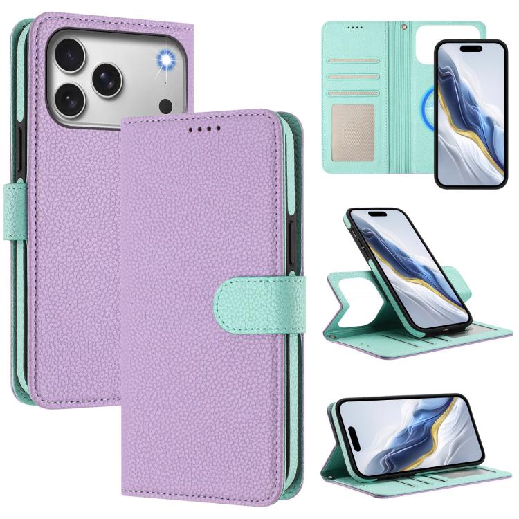 可拆卸荔枝紋磁性側貼素皮手機殼，適用於iPhone 17 Pro Max、iPhone 17 Pro、iPhone 17、iPhone Air、iPhone 16 Pro Max、iPhone 16 Pro、iPhone 16 Plus、iPhone 16