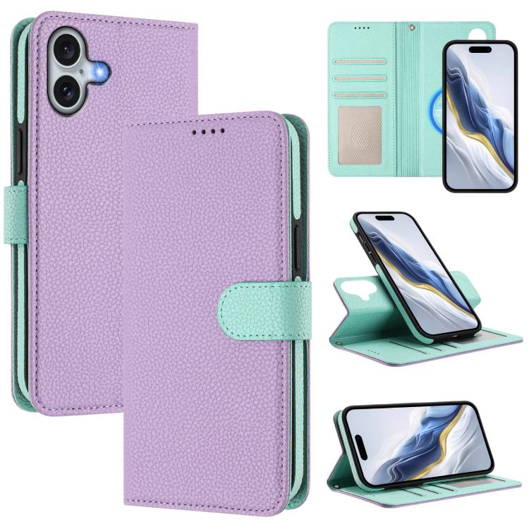 可拆卸荔枝紋磁性側貼素皮手機殼，適用於iPhone 17 Pro Max、iPhone 17 Pro、iPhone 17、iPhone Air、iPhone 16 Pro Max、iPhone 16 Pro、iPhone 16 Plus、iPhone 16
