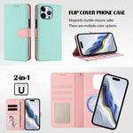 可拆卸荔枝紋磁性側貼素皮手機殼，適用於iPhone 13 Pro Max、iPhone 13 Pro、iPhone 13、iPhone 12 / 12 Pro、iPhone 12 Pro Max、iPhone 11 Pro Max、iPhone 11、iPhone 11 Pro
