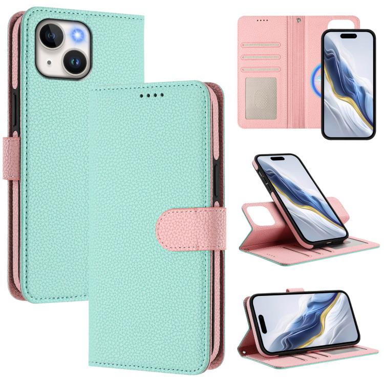 可拆卸荔枝紋磁性側貼素皮手機殼，適用於iPhone 13 Pro Max、iPhone 13 Pro、iPhone 13、iPhone 12 / 12 Pro、iPhone 12 Pro Max、iPhone 11 Pro Max、iPhone 11、iPhone 11 Pro