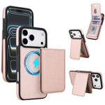 YM030 復古仿皮磁吸可拆式錢包手機殼，適用於 iPhone 17 Pro Max，適用於 iPhone 17 Pro