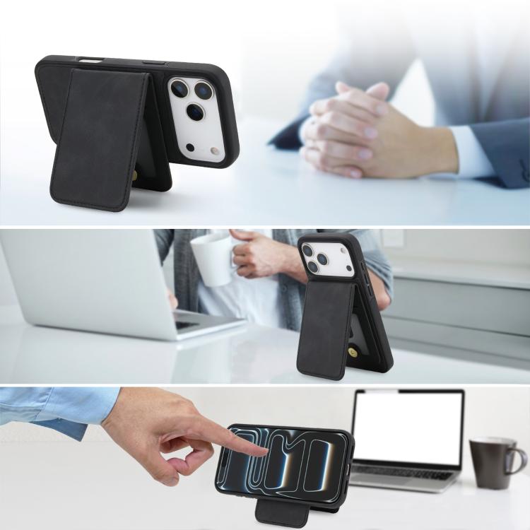 YM030 復古仿皮磁吸可拆式錢包手機殼，適用於 iPhone 17 Pro Max，適用於 iPhone 17 Pro