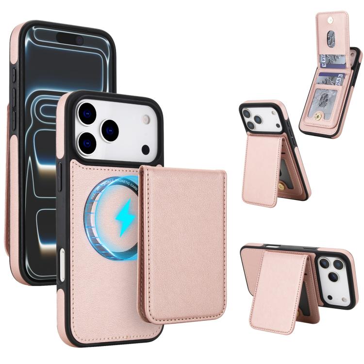 YM030 復古仿皮磁吸可拆式錢包手機殼，適用於 iPhone 17 Pro Max，適用於 iPhone 17 Pro