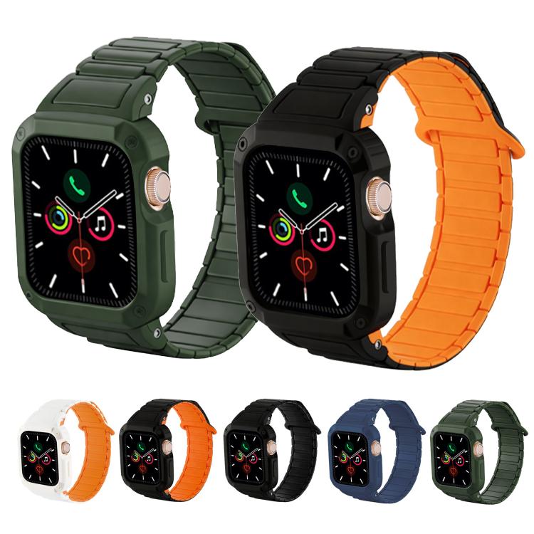 反扣磁吸一體成型 TPU 矽膠錶帶，適用 Apple Watch 45mm / 44mm，適用 Apple Watch 41mm / 40mm