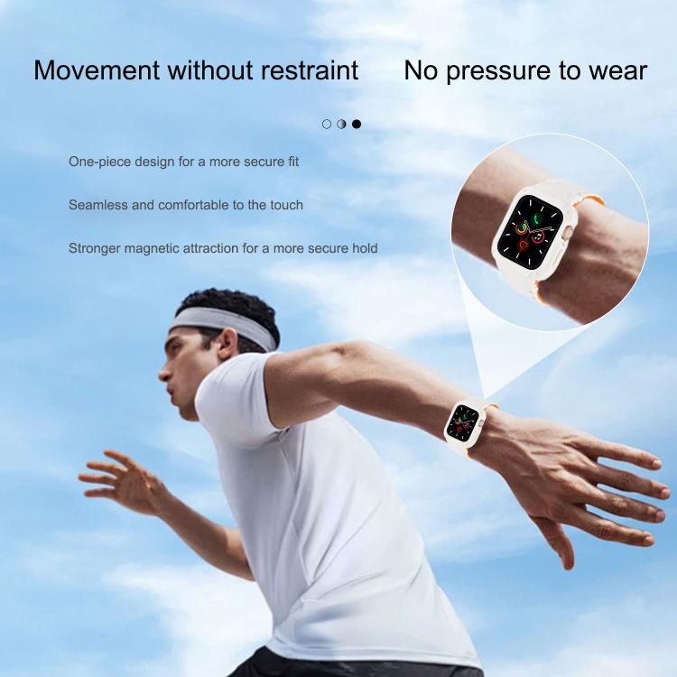 反扣磁吸一體成型 TPU 矽膠錶帶，適用 Apple Watch 45mm / 44mm，適用 Apple Watch 41mm / 40mm