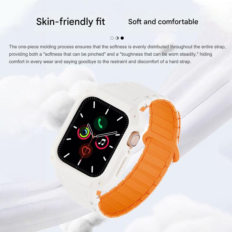 反扣磁吸一體成型 TPU 矽膠錶帶，適用 Apple Watch 45mm / 44mm，適用 Apple Watch 41mm / 40mm