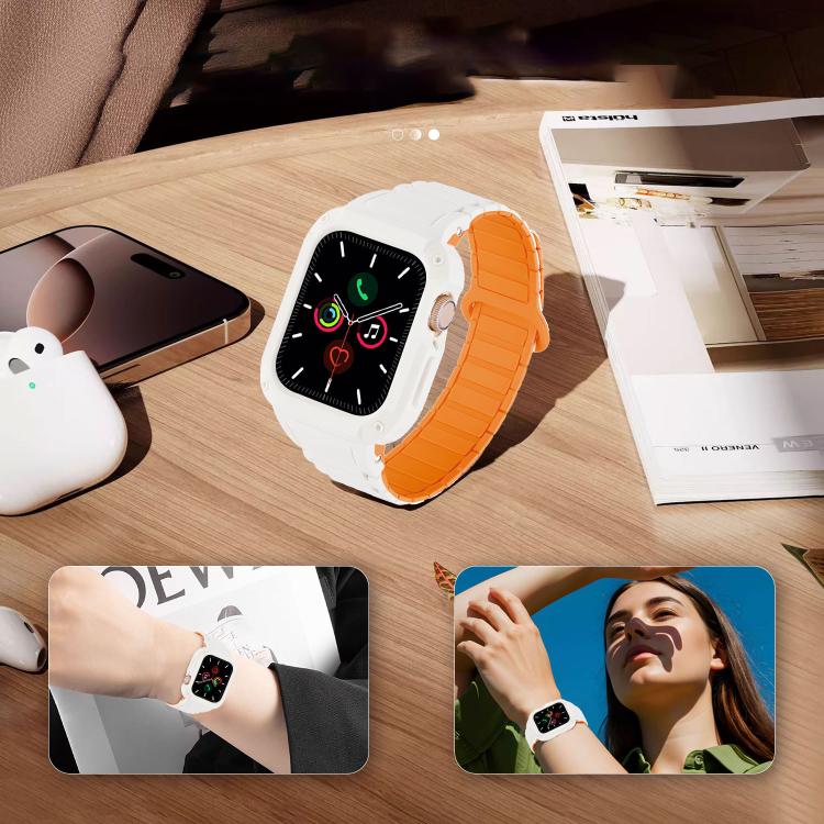 反扣磁吸一體成型 TPU 矽膠錶帶，適用 Apple Watch 45mm / 44mm，適用 Apple Watch 41mm / 40mm