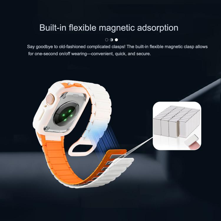 反扣磁吸一體成型 TPU 矽膠錶帶，適用 Apple Watch 45mm / 44mm，適用 Apple Watch 41mm / 40mm