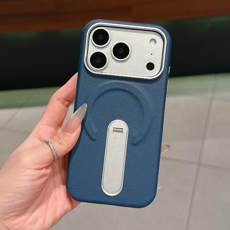 隱形支架 PC + 素皮磁吸手機殼，適用於 iPhone 17 Pro Max，適用於 iPhone 17 Pro