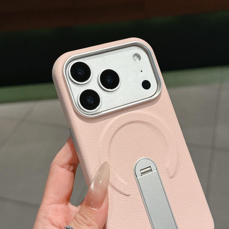 隱形支架 PC + 素皮磁吸手機殼，適用於 iPhone 17 Pro Max，適用於 iPhone 17 Pro