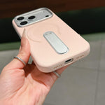 隱形支架 PC + 素皮磁吸手機殼，適用於 iPhone 17 Pro Max，適用於 iPhone 17 Pro