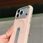 隱形支架 PC + 素皮磁吸手機殼，適用於 iPhone 17 Pro Max，適用於 iPhone 17 Pro