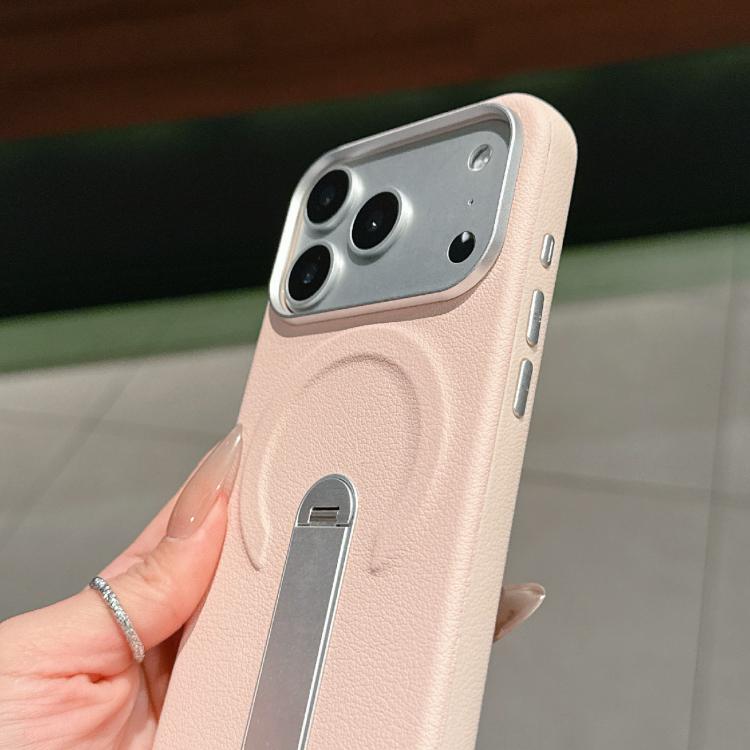 隱形支架 PC + 素皮磁吸手機殼，適用於 iPhone 17 Pro Max，適用於 iPhone 17 Pro
