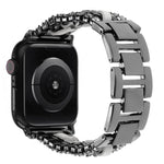 鑽石素皮金屬錶帶，適用 Apple Watch 46mm / 49mm / 45mm / 44mm，適用 Apple Watch 42mm / 41mm / 40mm / 38mm