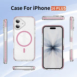 水晶盾透明磁吸壓克力混合 TPU 手機殼，適用於 iPhone 16 Plus，適用於 iPhone 16，適用於 iPhone 15 Pro Max，適用於 iPhone 15 Pro，適用於 iPhone 15 Plus，適用於 iPhone 15