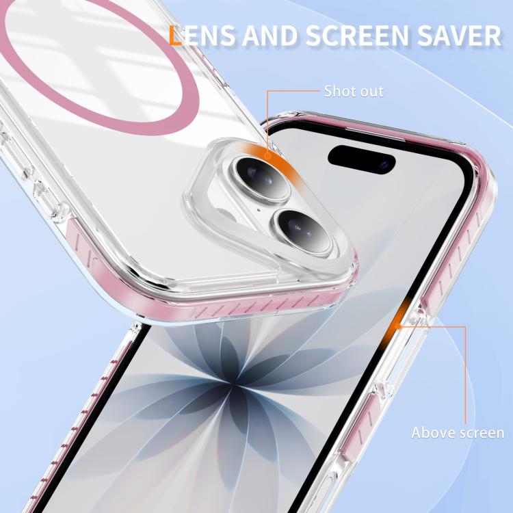 水晶盾透明磁吸壓克力混合 TPU 手機殼，適用於 iPhone 16 Plus，適用於 iPhone 16，適用於 iPhone 15 Pro Max，適用於 iPhone 15 Pro，適用於 iPhone 15 Plus，適用於 iPhone 15