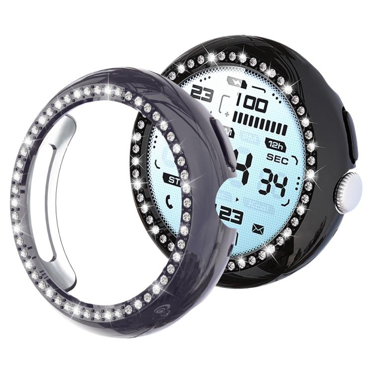 xDfind 單排鑽石鏤空 PC 手錶保護殼，適用於 Google Pixel Watch 4 / Watch 3 45mm，適用於 Google Pixel Watch 4 / 3 / 2 / 1 41mm