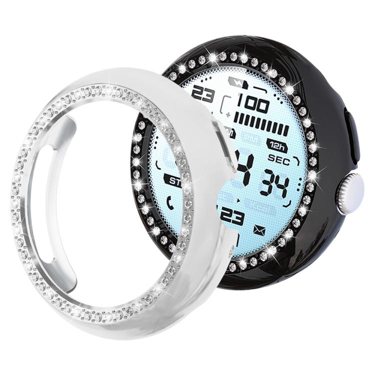 xDfind 單排鑽石鏤空 PC 手錶保護殼，適用於 Google Pixel Watch 4 / Watch 3 45mm，適用於 Google Pixel Watch 4 / 3 / 2 / 1 41mm