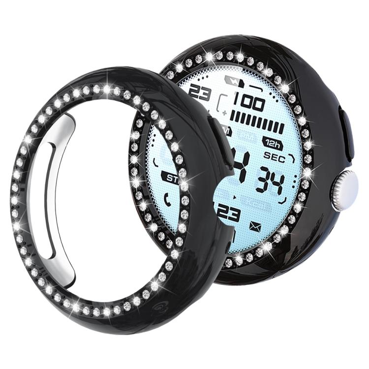 xDfind 單排鑽石鏤空 PC 手錶保護殼，適用於 Google Pixel Watch 4 / Watch 3 45mm，適用於 Google Pixel Watch 4 / 3 / 2 / 1 41mm
