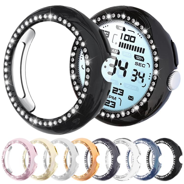 xDfind 單排鑽石鏤空 PC 手錶保護殼，適用於 Google Pixel Watch 4 / Watch 3 45mm，適用於 Google Pixel Watch 4 / 3 / 2 / 1 41mm