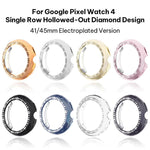 xDfind 單排鑽石鏤空 PC 手錶保護殼，適用於 Google Pixel Watch 4 / Watch 3 45mm，適用於 Google Pixel Watch 4 / 3 / 2 / 1 41mm