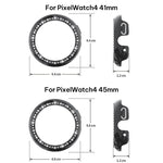 xDfind 單排鑽石鏤空 PC 手錶保護殼，適用於 Google Pixel Watch 4 / Watch 3 45mm，適用於 Google Pixel Watch 4 / 3 / 2 / 1 41mm