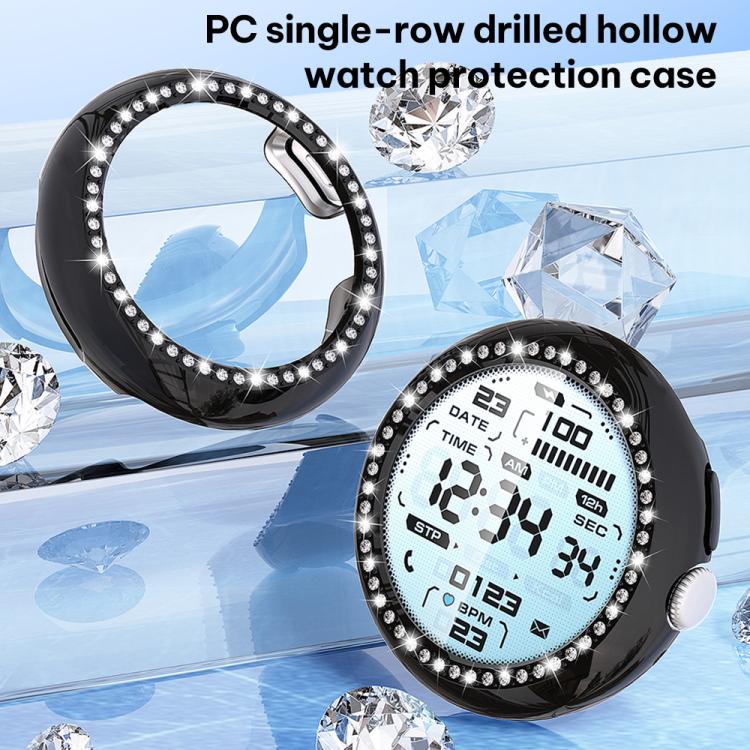 xDfind 單排鑽石鏤空 PC 手錶保護殼，適用於 Google Pixel Watch 4 / Watch 3 45mm，適用於 Google Pixel Watch 4 / 3 / 2 / 1 41mm
