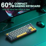 AULA WIN68HE MAX 版 68 鍵 RGB 有線鍵盤，WIN68HE 深+淺+黃詠春磁軸
