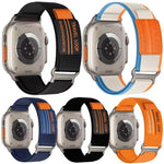 5入裝 xDfind 雙節金屬扣環尼龍編織錶帶，適用 Apple Watch 42 / 44 / 45 / 46 / 49mm，適用 Apple Watch 38 / 40 / 41 / S11 42mm