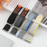 5入裝 xDfind 雙節金屬扣環尼龍編織錶帶，適用 Apple Watch 42 / 44 / 45 / 46 / 49mm，適用 Apple Watch 38 / 40 / 41 / S11 42mm