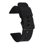 xDfind Stainless Steel Black Pin Buckle Solid Color Silicone Waterproof Watch Band, 24mm