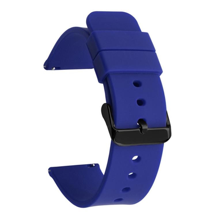 xDfind Stainless Steel Black Pin Buckle Solid Color Silicone Waterproof Watch Band, 24mm