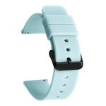 xDfind Stainless Steel Black Pin Buckle Solid Color Silicone Waterproof Watch Band, 24mm
