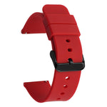 xDfind Stainless Steel Black Pin Buckle Solid Color Silicone Waterproof Watch Band, 24mm