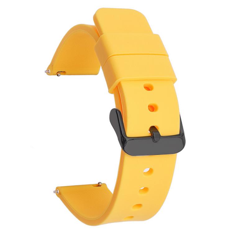 xDfind Stainless Steel Black Pin Buckle Solid Color Silicone Waterproof Watch Band, 24mm