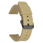xDfind Stainless Steel Black Pin Buckle Solid Color Silicone Waterproof Watch Band, 24mm