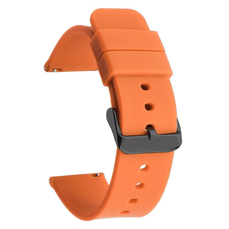 xDfind Stainless Steel Black Pin Buckle Solid Color Silicone Waterproof Watch Band, 24mm
