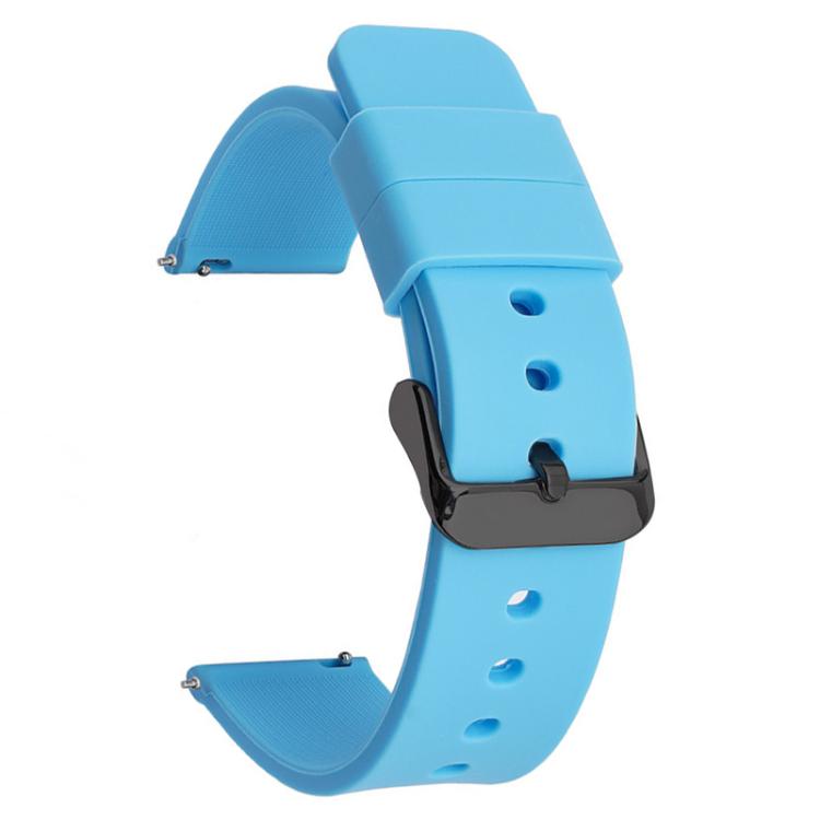xDfind Stainless Steel Black Pin Buckle Solid Color Silicone Waterproof Watch Band, 24mm